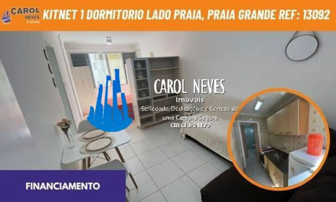 Foto 1 de Kitnet com 1 quarto à venda, 39m2 em Guilhermina, Praia Grande - SP