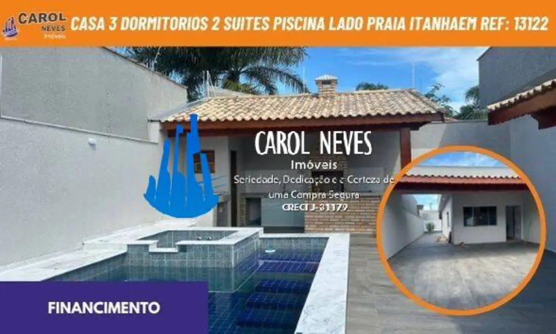 Casa com 3 quartos à venda, 176m2 em Itanhaem - SP - imagem 1 Foto 1 de Casa com 3 quartos à venda, 176m2 em Itanhaem - SP