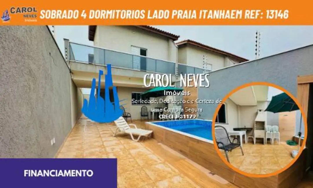 Foto 1 de Sobrado com 4 quartos à venda, 115m2 em Itanhaem - SP