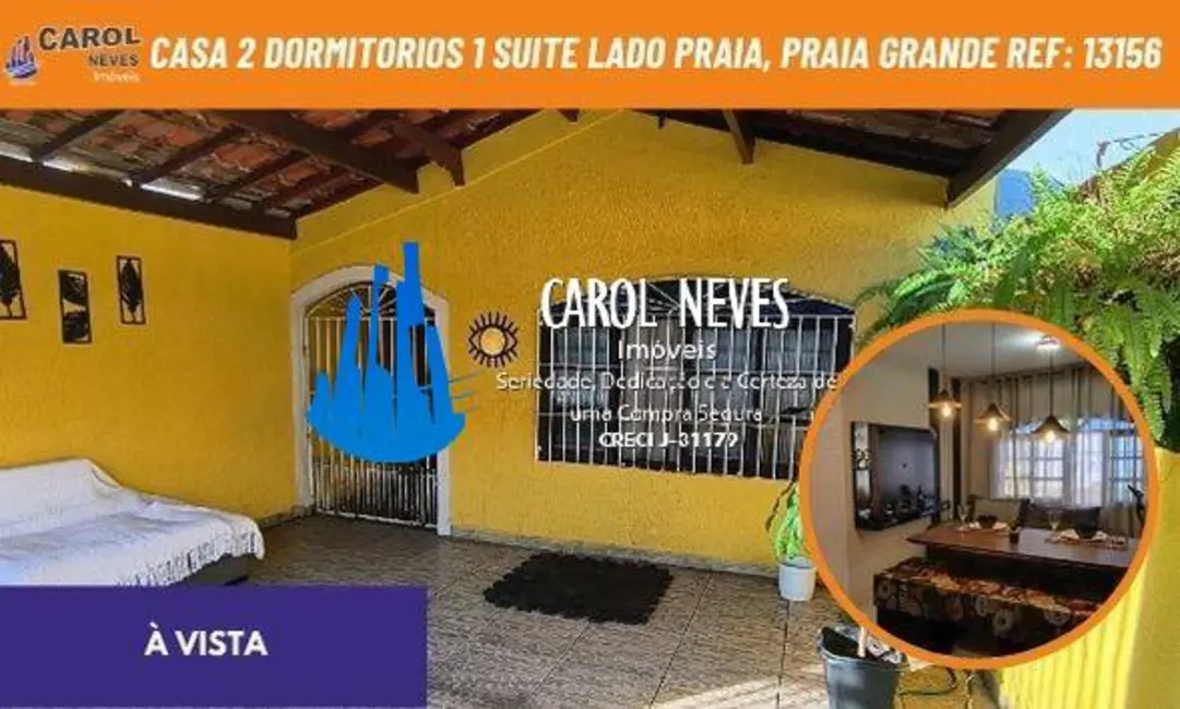 Casa com 2 quartos à venda, 65m2 em Maracanã, Praia Grande - SP - imagem 1 Foto 1 de Casa com 2 quartos à venda, 65m2 em Maracanã, Praia Grande - SP