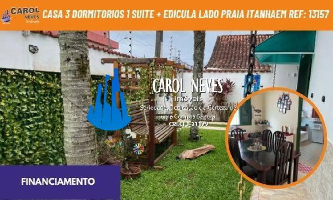 Foto 1 de Casa com 3 quartos à venda, 160m2 em Itanhaem - SP