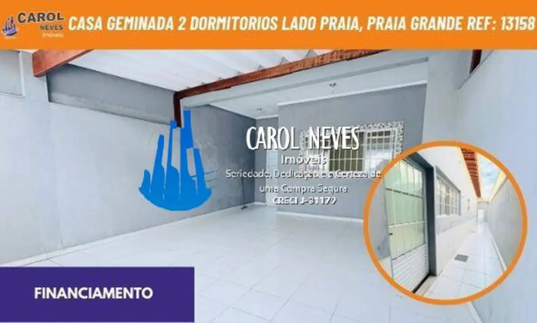 Foto 1 de Casa com 2 quartos à venda, 76m2 em Maracanã, Praia Grande - SP
