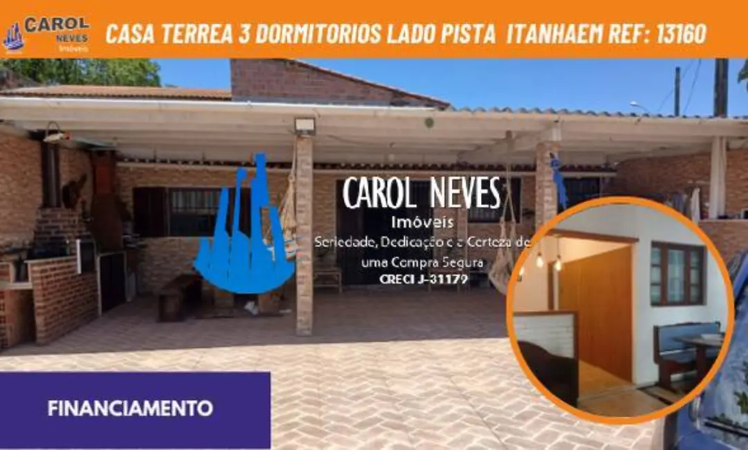 Foto 1 de Casa com 3 quartos à venda, 78m2 em Itanhaem - SP