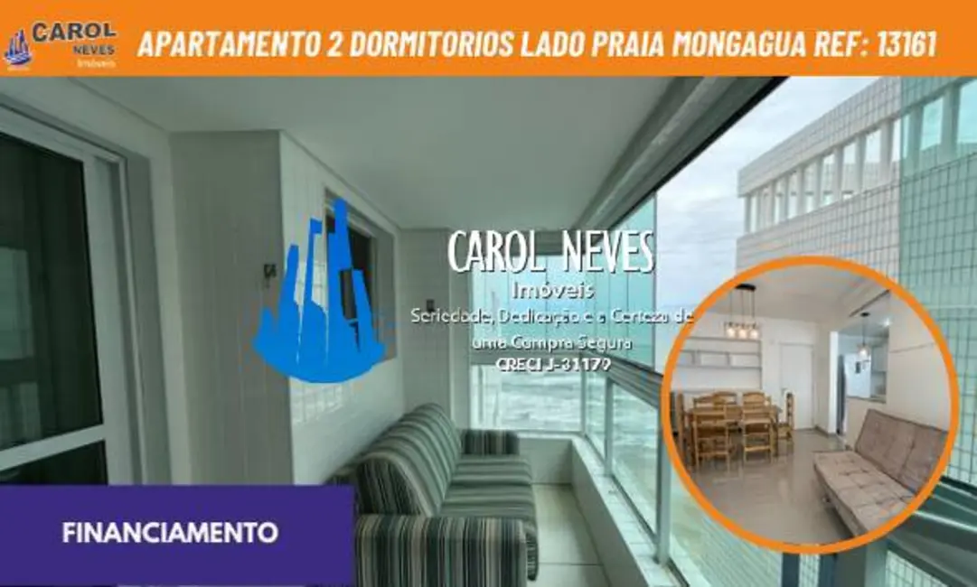 Foto 1 de Apartamento com 2 quartos à venda, 74m2 em Mongagua - SP
