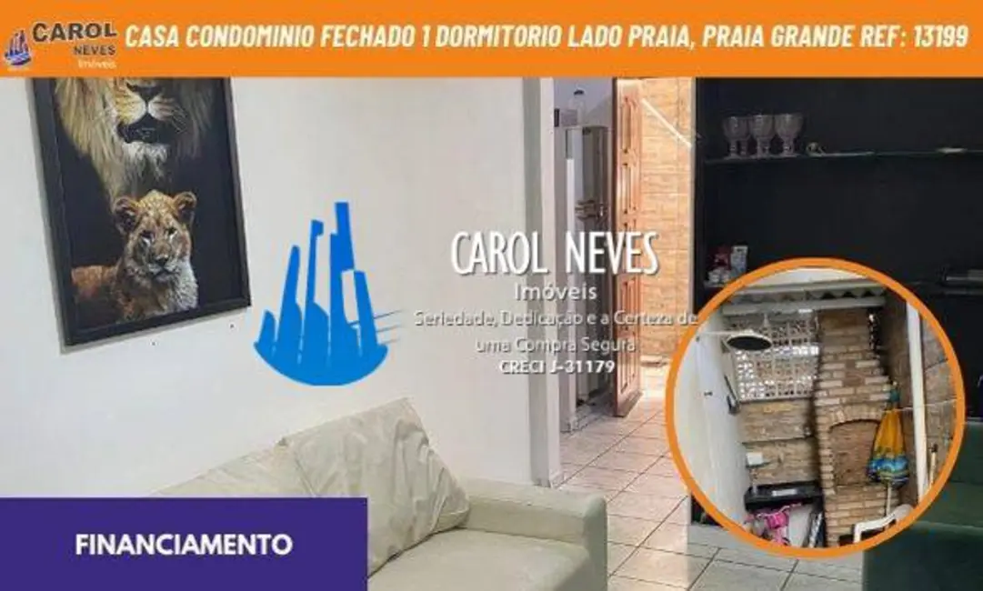 Foto 1 de Casa com 1 quarto à venda, 40m2 em Solemar, Praia Grande - SP