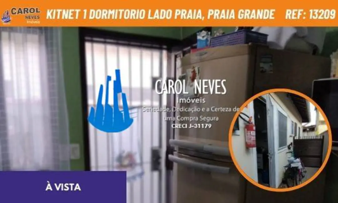 Foto 1 de Kitnet com 1 quarto à venda, 18m2 em Real, Praia Grande - SP