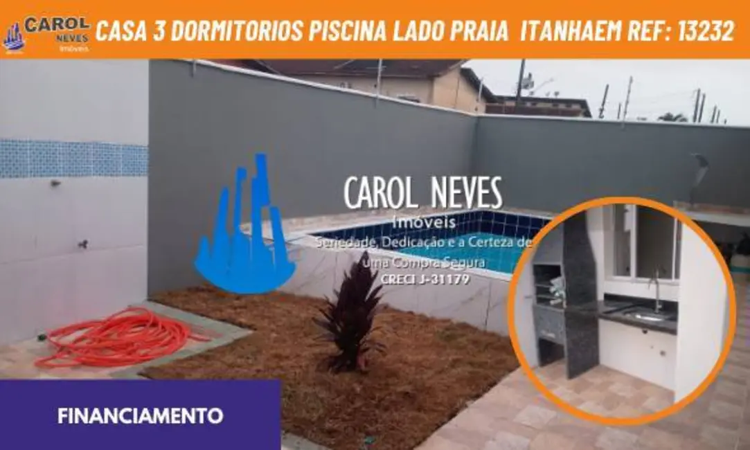 Foto 1 de Casa com 3 quartos à venda, 78m2 em Itanhaem - SP