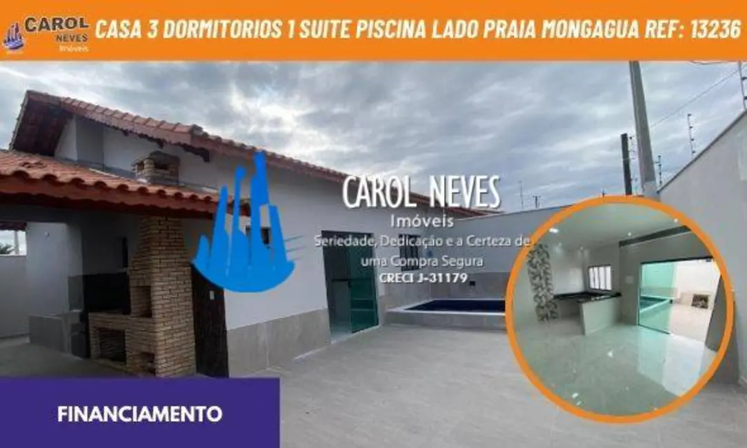 Foto 1 de Casa com 3 quartos à venda, 71m2 em Mongagua - SP