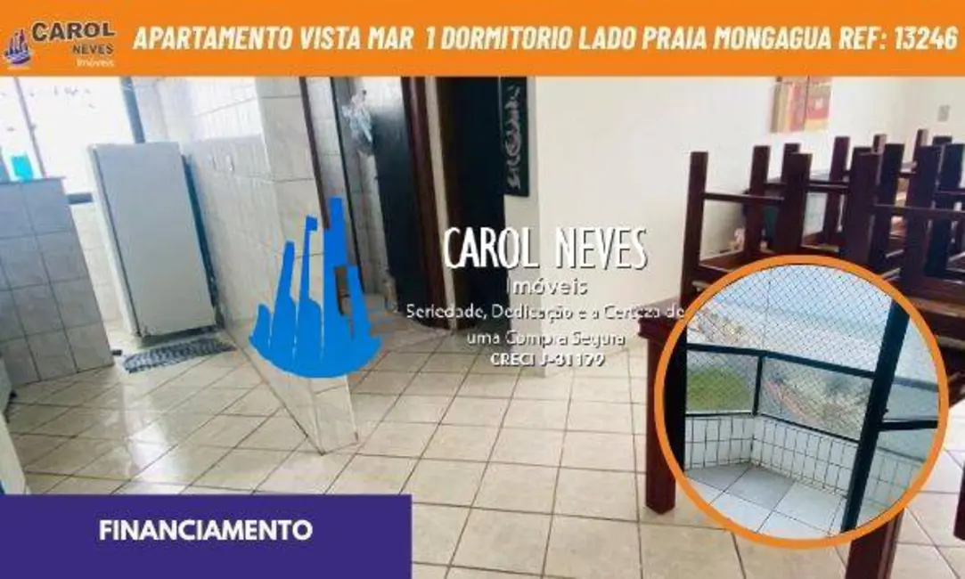 Foto 1 de Apartamento com 1 quarto à venda, 60m2 em Mongagua - SP