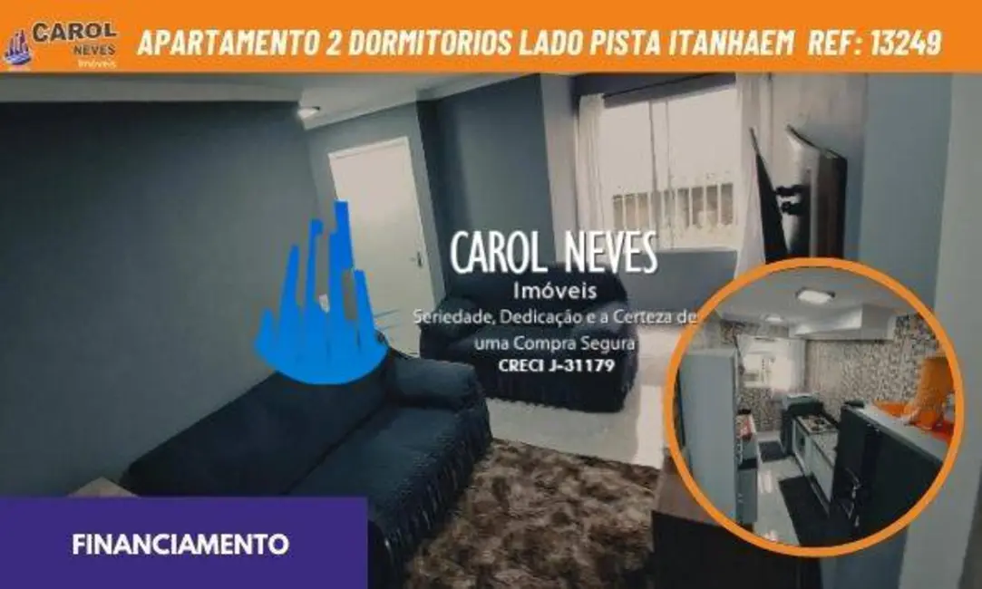 Foto 1 de Apartamento com 2 quartos à venda, 56m2 em Itanhaem - SP