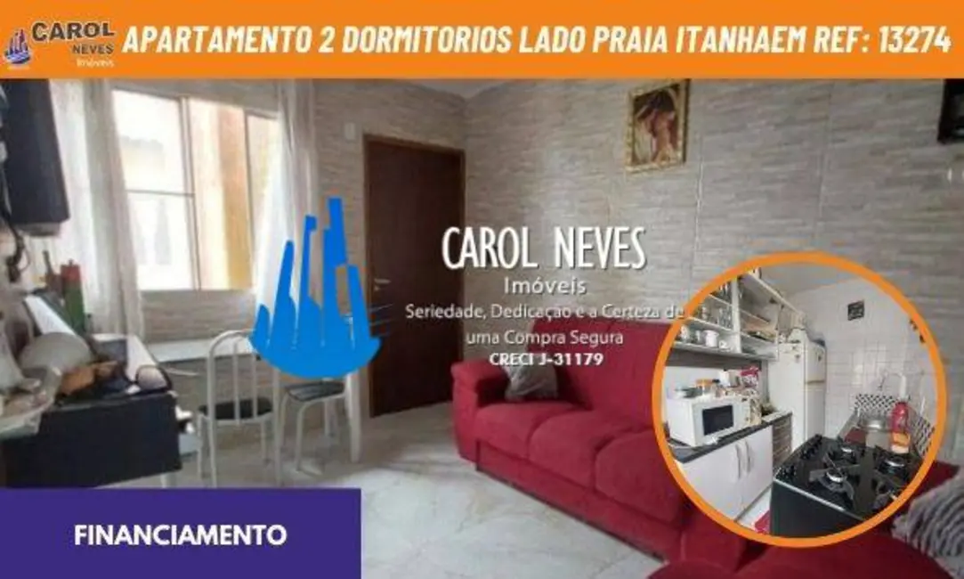 Foto 1 de Apartamento com 2 quartos à venda, 55m2 em Itanhaem - SP