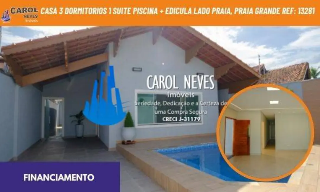 Foto 1 de Casa com 3 quartos à venda, 148m2 em Solemar, Praia Grande - SP
