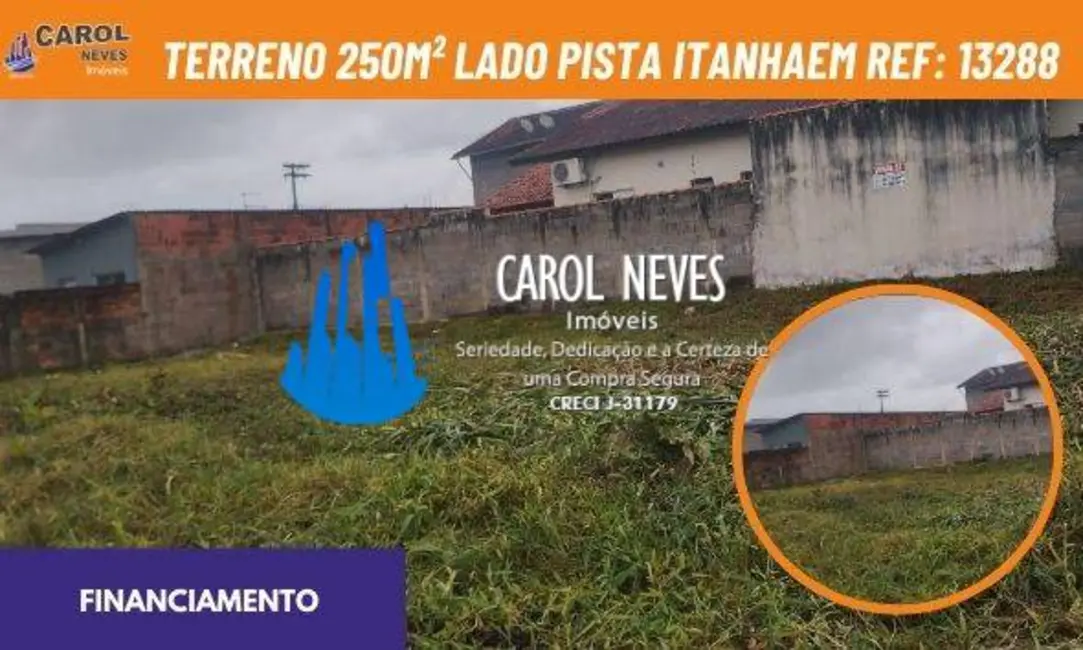 Foto 1 de Terreno / Lote à venda, 250m2 em Itanhaem - SP