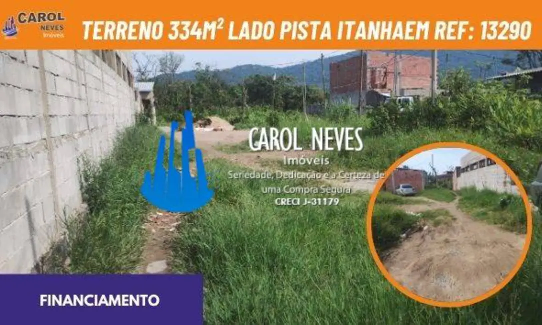 Foto 1 de Terreno / Lote à venda, 334m2 em Itanhaem - SP
