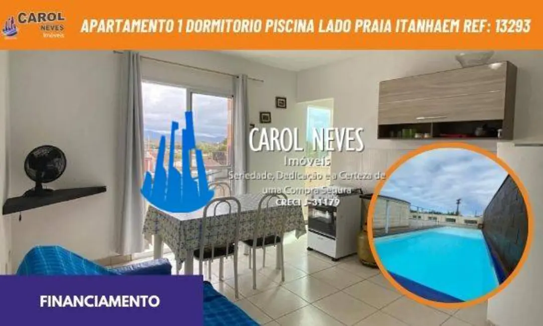 Foto 1 de Apartamento com 1 quarto à venda, 50m2 em Itanhaem - SP