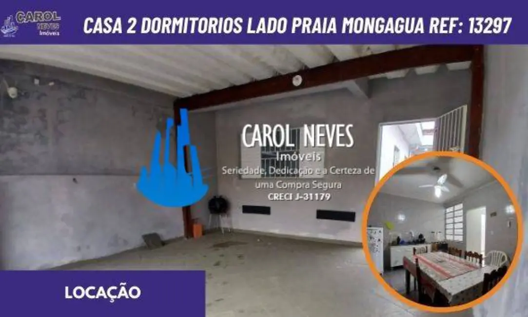 Casa com 2 quartos para alugar, 100m2 em Centro, Mongagua - SP - imagem 1 Foto 1 de Casa com 2 quartos para alugar, 100m2 em Centro, Mongagua - SP