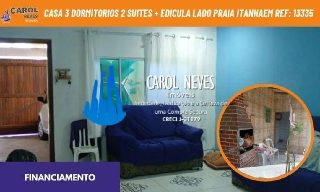Foto 1 de Casa com 3 quartos à venda, 138m2 em Itanhaem - SP