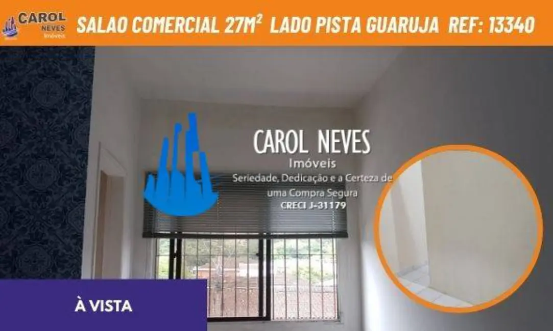 Foto 1 de Sala Comercial à venda, 27m2 em Jardim Primavera, Guaruja - SP