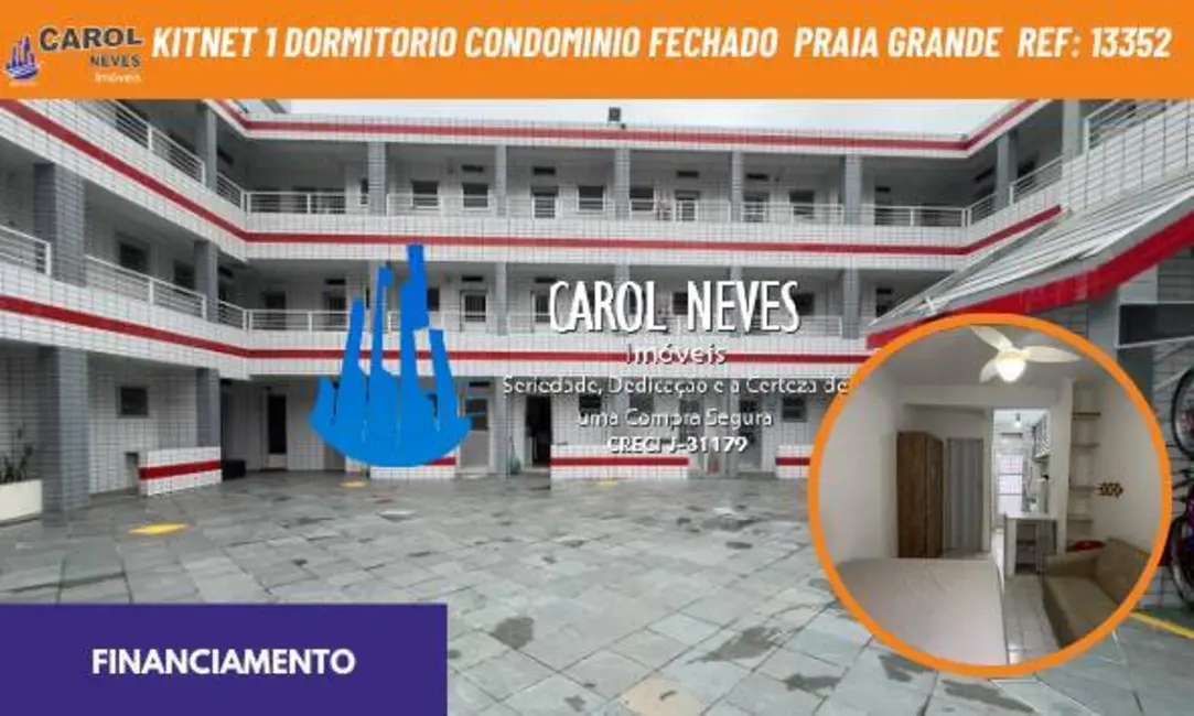 Foto 1 de Kitnet com 1 quarto à venda, 20m2 em Guilhermina, Praia Grande - SP