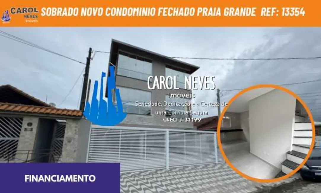 Foto 1 de Sobrado com 2 quartos à venda, 50m2 em Maracanã, Praia Grande - SP