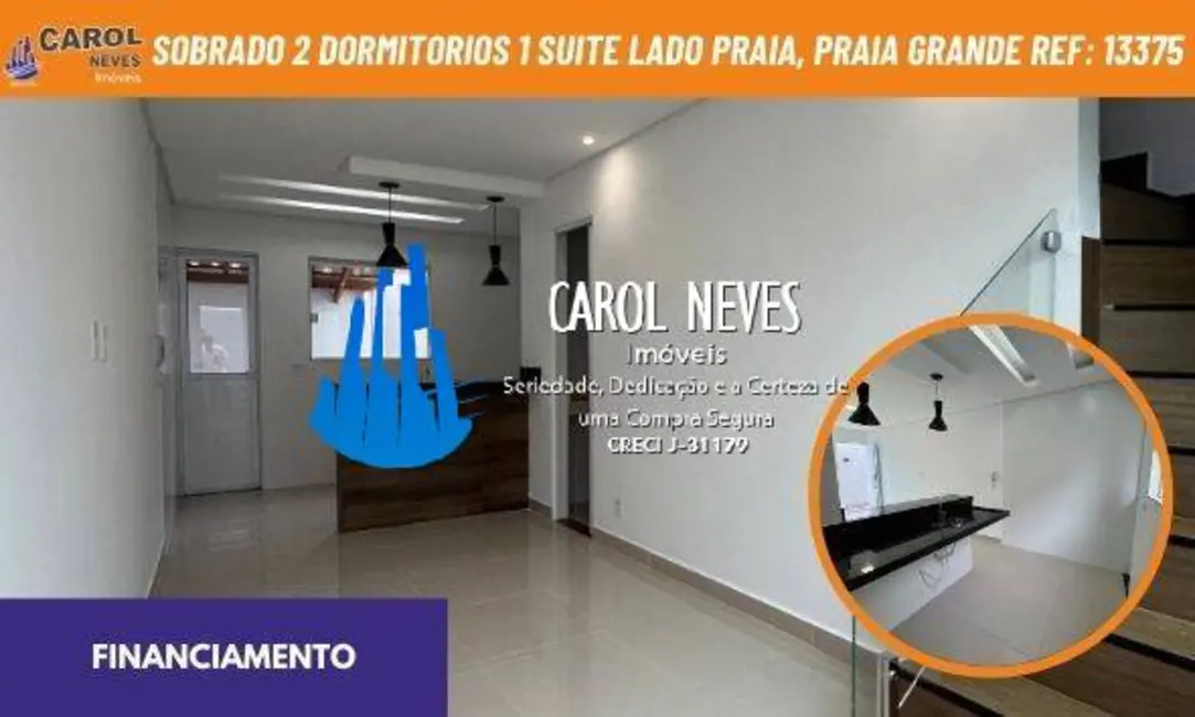 Foto 1 de Sobrado com 2 quartos à venda, 53m2 em Maracanã, Praia Grande - SP