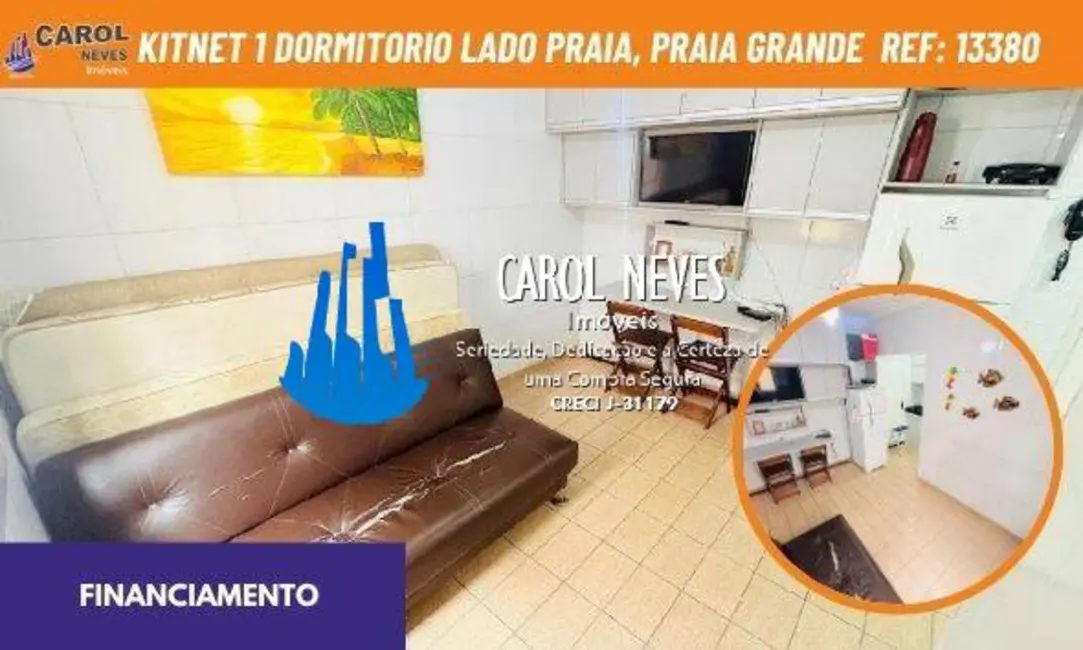 Foto 1 de Kitnet com 1 quarto à venda, 22m2 em Ocian, Praia Grande - SP