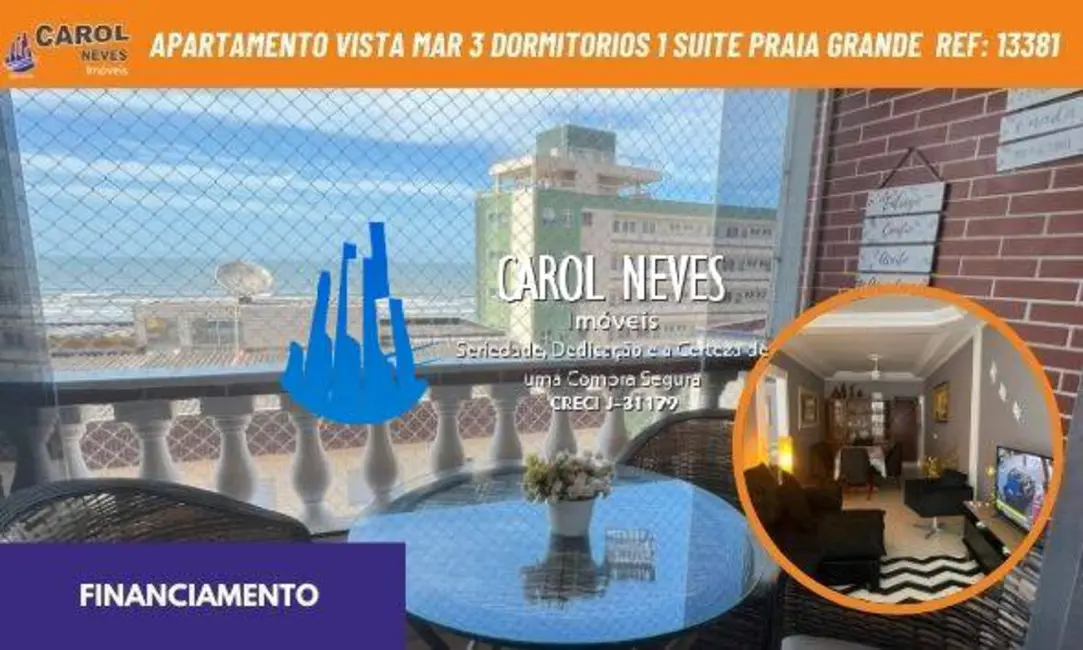 Foto 1 de Apartamento com 3 quartos à venda, 105m2 em Mongagua - SP