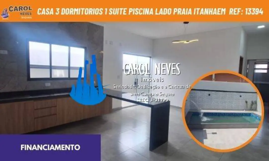 Foto 1 de Casa com 3 quartos à venda, 90m2 em Itanhaem - SP