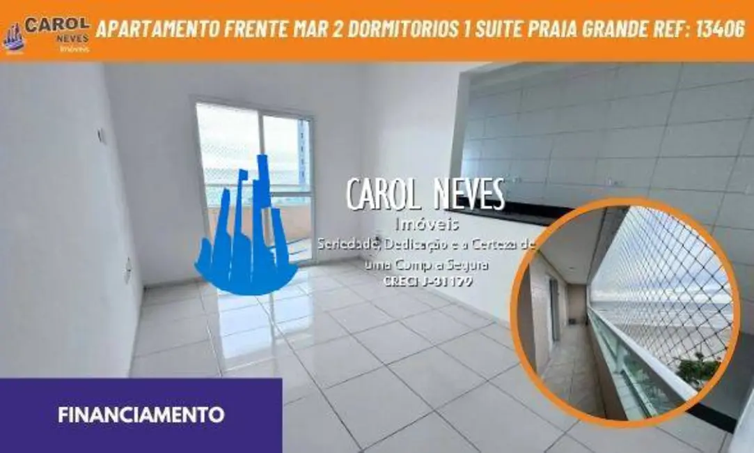 Foto 1 de Apartamento com 2 quartos à venda, 76m2 em Caiçara, Praia Grande - SP
