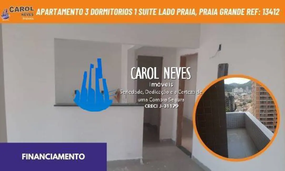 Foto 1 de Apartamento com 3 quartos à venda, 89m2 em Guilhermina, Praia Grande - SP
