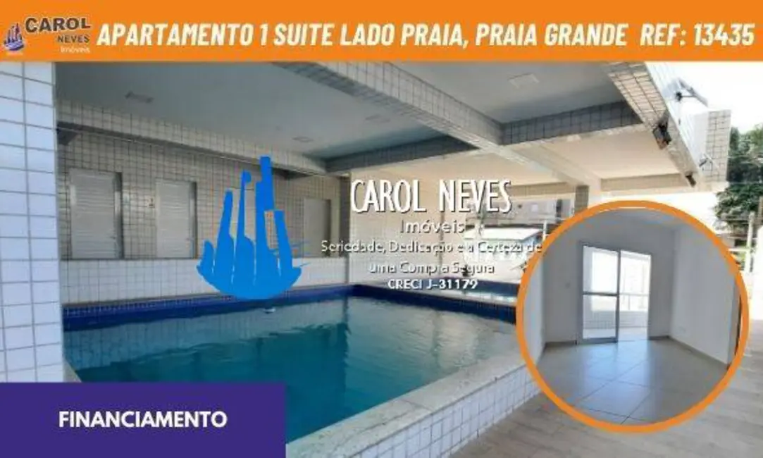 Foto 1 de Apartamento com 1 quarto à venda, 63m2 em Ocian, Praia Grande - SP