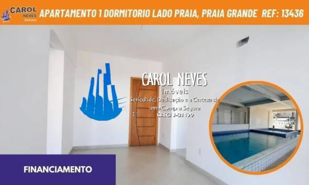 Foto 1 de Apartamento com 1 quarto à venda, 49m2 em Ocian, Praia Grande - SP