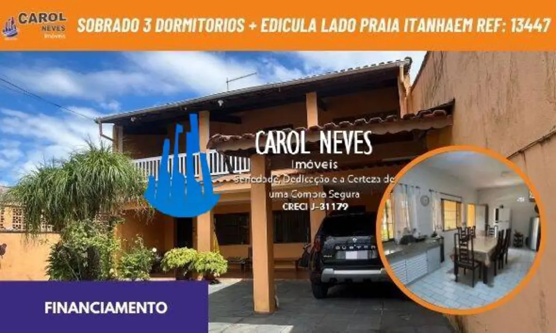 Foto 1 de Sobrado com 3 quartos à venda, 260m2 em Itanhaem - SP
