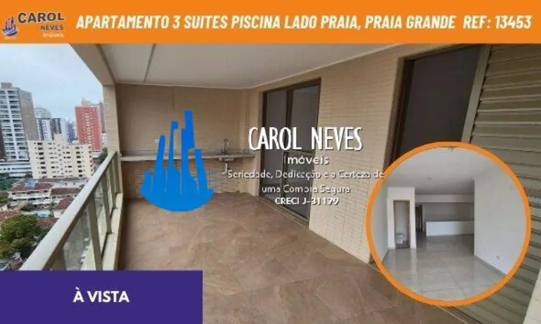 Foto 1 de Apartamento com 3 quartos à venda, 153m2 em Canto do Forte, Praia Grande - SP