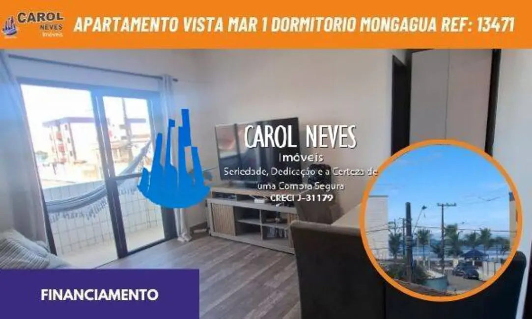 Foto 1 de Apartamento com 1 quarto à venda, 55m2 em Mongagua - SP