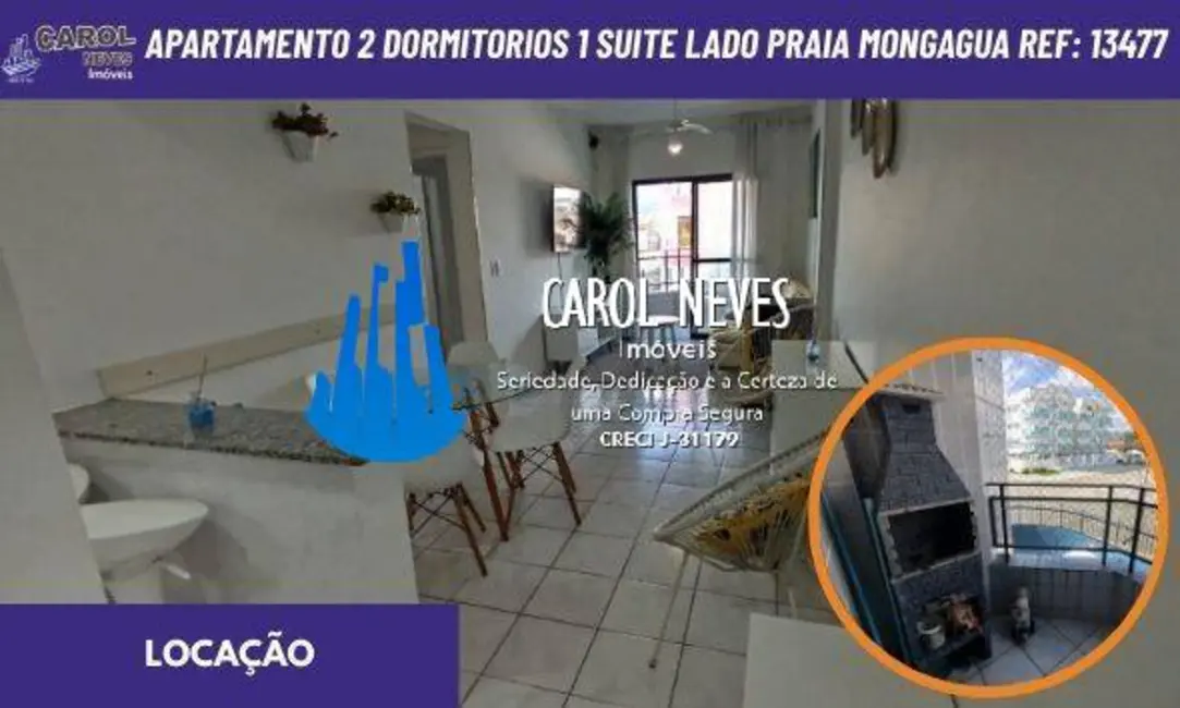 Foto 1 de Apartamento com 2 quartos para alugar, 70m2 em Mongagua - SP