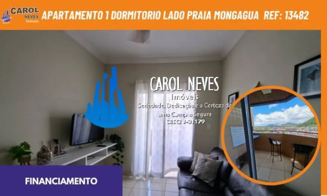 Foto 1 de Apartamento com 1 quarto à venda, 71m2 em Mongagua - SP
