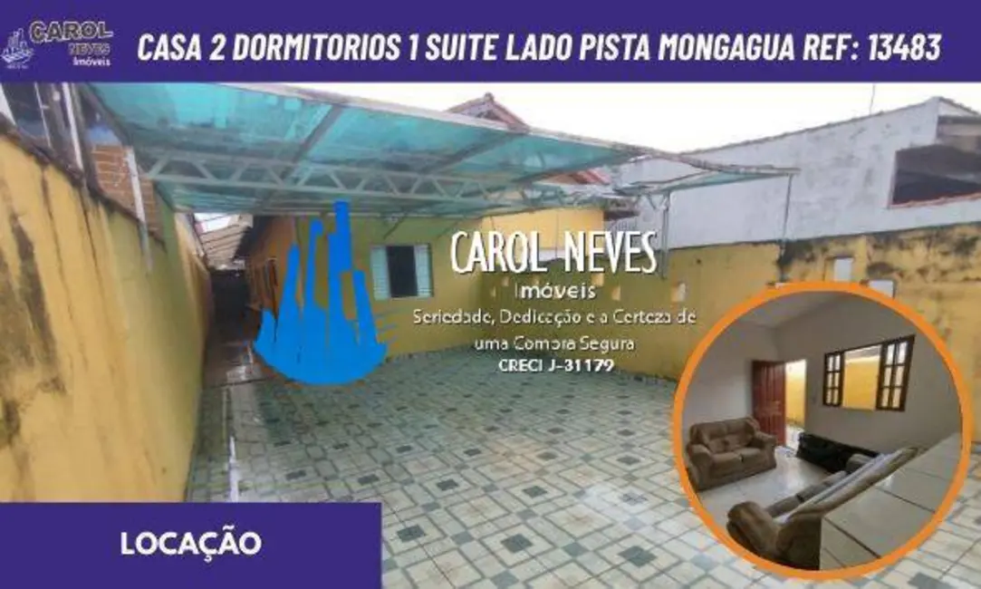 Casa com 2 quartos para alugar, 90m2 em Mongagua - SP - imagem 1 Foto 1 de Casa com 2 quartos para alugar, 90m2 em Mongagua - SP