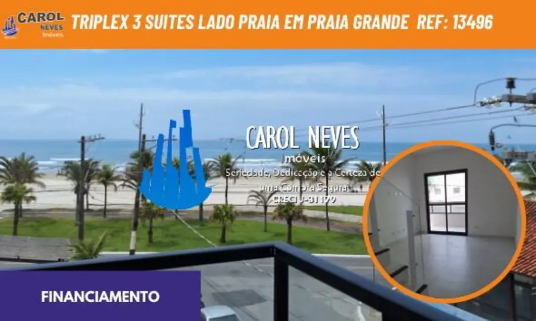 Foto 1 de Apartamento com 3 quartos à venda, 109m2 em Caiçara, Praia Grande - SP