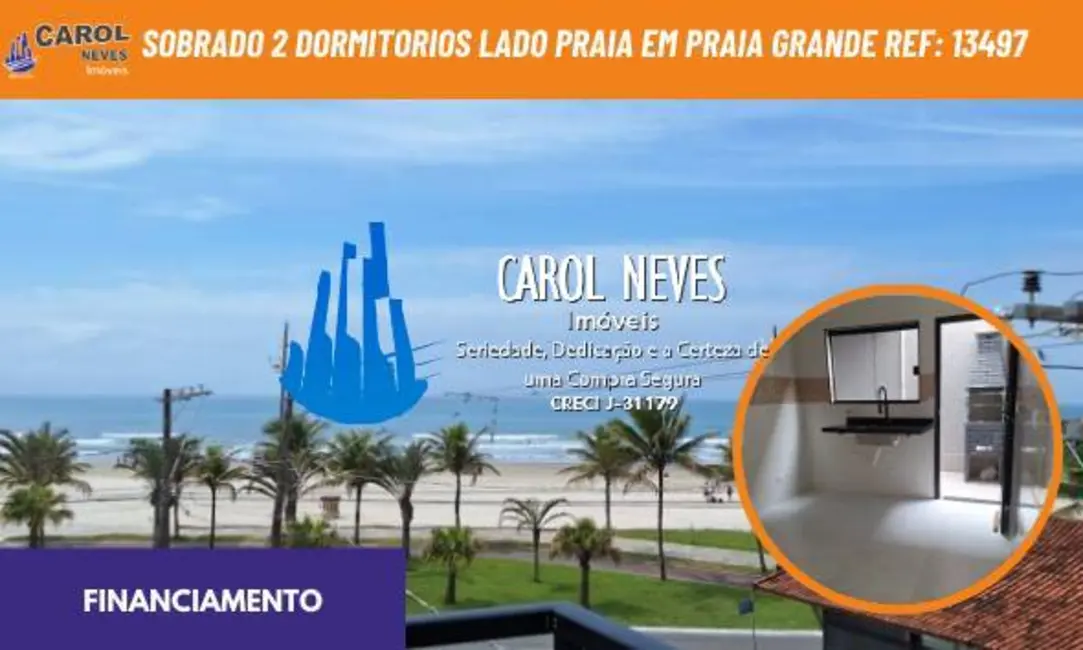 Foto 1 de Sobrado com 2 quartos à venda, 51m2 em Caiçara, Praia Grande - SP
