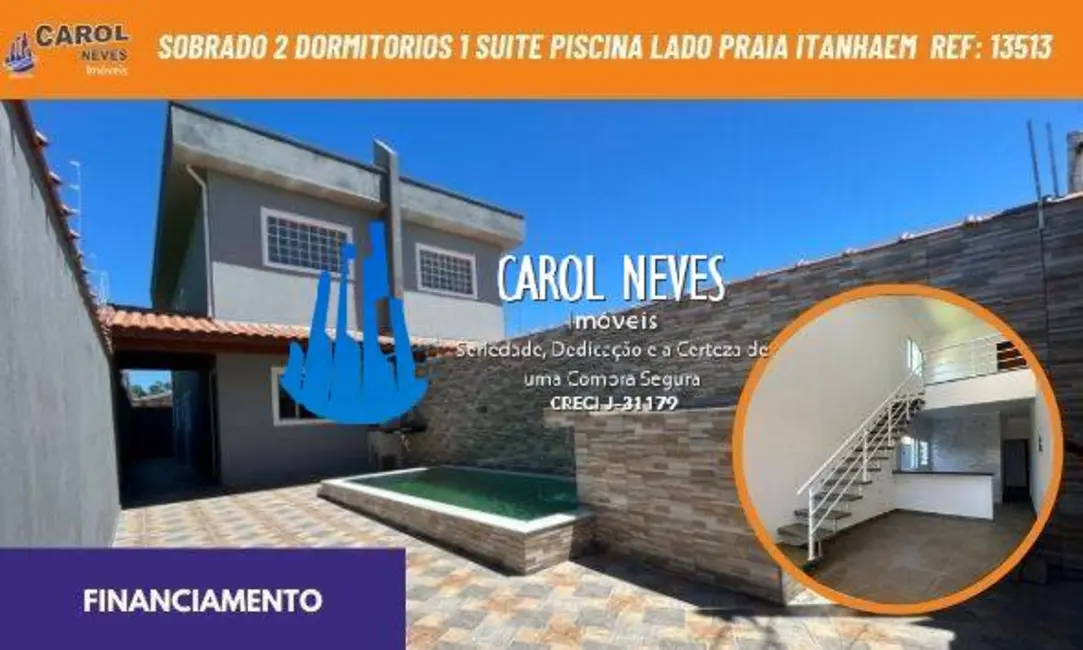 Foto 1 de Sobrado com 2 quartos à venda, 92m2 em Itanhaem - SP