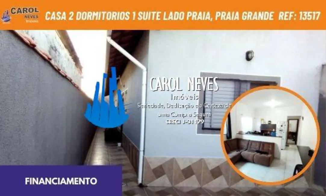 Foto 1 de Casa com 2 quartos à venda, 58m2 em Solemar, Praia Grande - SP