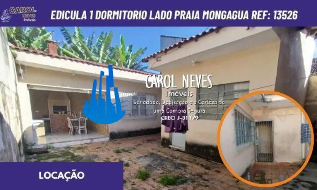 Foto 1 de Casa com 1 quarto para alugar, 65m2 em Mongagua - SP