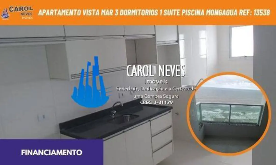 Foto 1 de Apartamento com 3 quartos à venda em Mongagua - SP