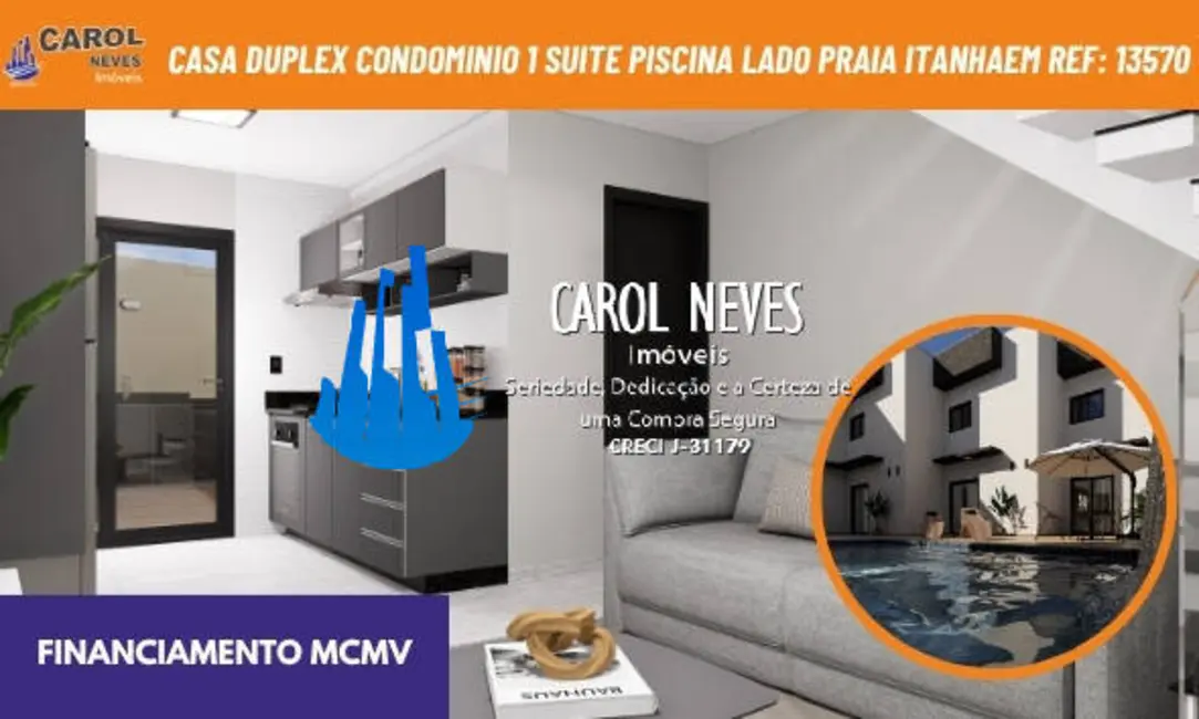 Foto 1 de Casa com 1 quarto à venda, 49m2 em Itanhaem - SP