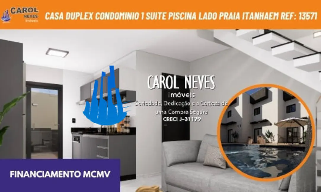 Foto 1 de Casa com 1 quarto à venda, 49m2 em Itanhaem - SP