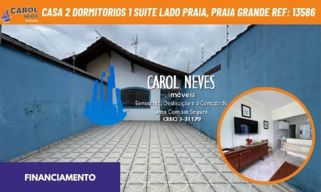 Foto 1 de Casa com 2 quartos à venda, 76m2 em Caiçara, Praia Grande - SP