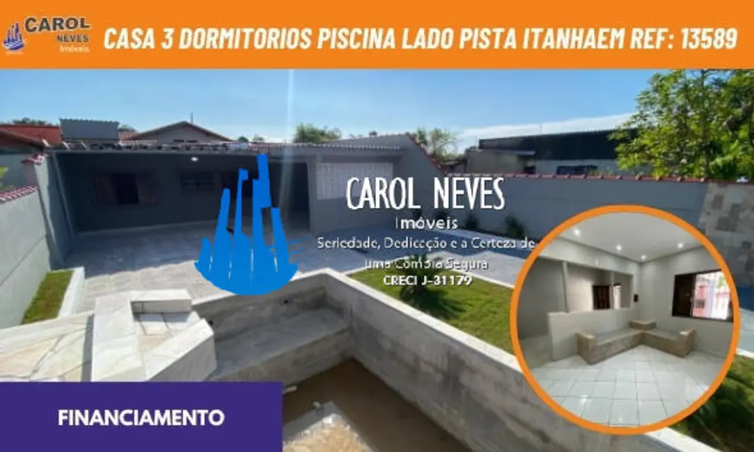 Foto 1 de Casa com 3 quartos à venda em Itanhaem - SP