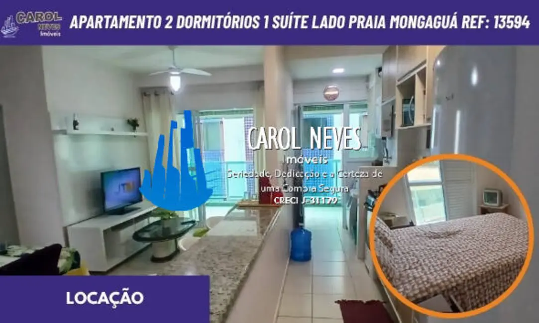 Foto 1 de Apartamento com 2 quartos para alugar, 68m2 em Mongagua - SP