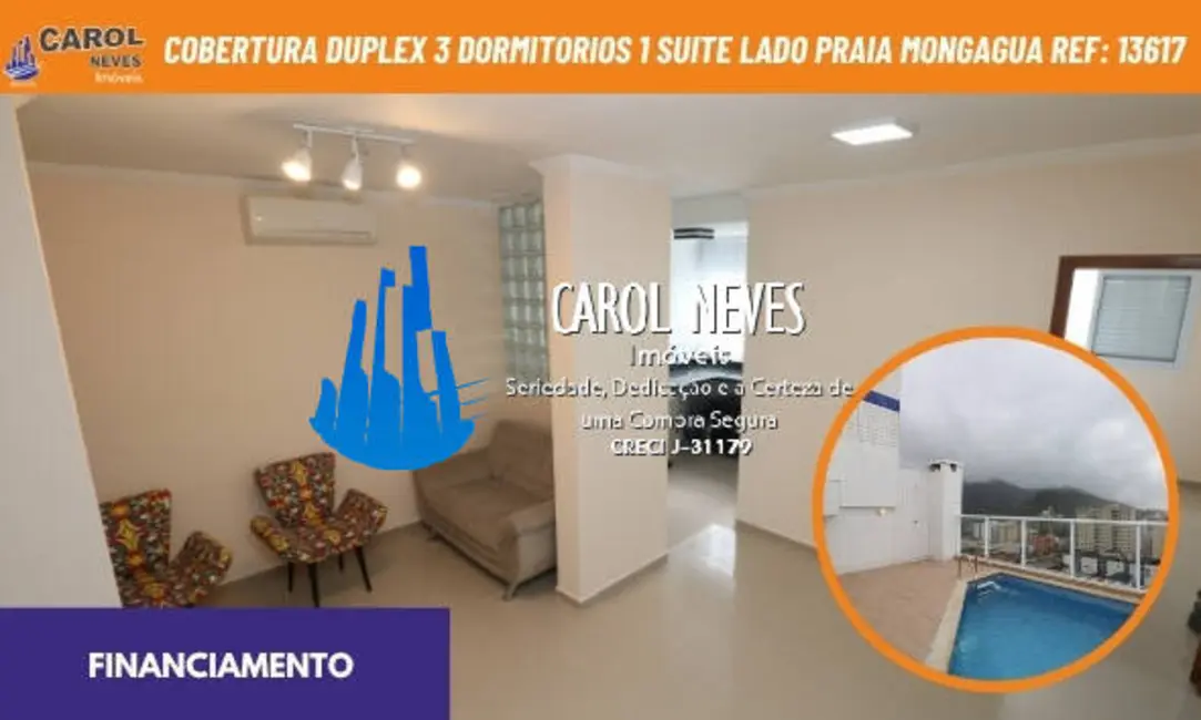 Foto 1 de Cobertura com 3 quartos à venda, 165m2 em Centro, Mongagua - SP